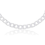 Pulseira Masculina Cordão Grume Banhada A Prata Semijoia Comprimento 20 Cor Prateado Diâmetro 0