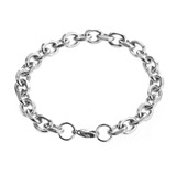 Pulseira Masculina Elo Cadeado Aço Inox Legítimo Prata
