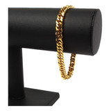 Pulseira Masculina Elo Duplo 6mm Bracelete Banhada Ouro 18k 