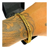 Pulseira Masculina Grossa 7mm Bracelete Banhada Ouro 18k