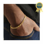 Pulseira Masculina Moeda Antiga Banhada A Ouro 18k 4mm
