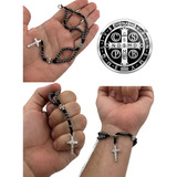 Pulseira Masculina Terço De Pulso Hematita São Bento