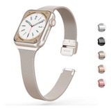 Pulseira Milanese Fina Slim Aço Metal Inox Para Apple Watch