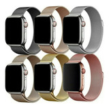 Pulseira Milanese Loop Compatível Apple Watch Iwo W68 Ultra Cor Rose Gold 42mm 44mm 45mm 49mm