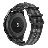 Pulseira Militar Nylon 20mm Para Samsung Galaxy Watch 3 41mm Cor Preto/cinza