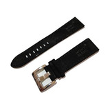 Pulseira Mont Blanc Camurça 22mm Couro Preto C/ Fivela