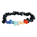 Pulseira Natural Sete Chakras Em Cascalho - Equilíbrio
