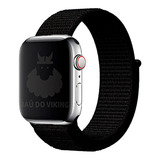 Pulseira Nylon Loop Sport Compatível Com Apple Watch Preto-absoluto 42/44/45/49mm