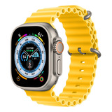 Pulseira Oceano Para Apple Watch Series 7 8 9 44mm 45mm 49mm Cor Amarelo Largura 0