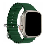 Pulseira Oceano Para Apple Watch Ultra 40 41 42 44 45 49mm Cor Verde-militar Largura 44.42 Mm