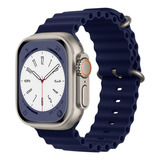 Pulseira Oceano Para Apple Watch Ultra 49mm 45mm 44mm 42mm Cor Azul-escuro