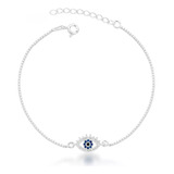 Pulseira Olho Grego Cravejado Em Prata 925