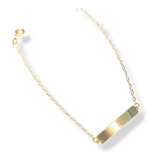 Pulseira Ouro 18k Chapinha Plaquinha Nome