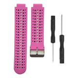 Pulseira Para Garmin 235 630 735xt Silicone Fácil De Trocar Cor Rosa/preto
