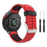 Pulseira Para Smartwatch Luxurier Para Forerunner 235 735xt Pulseira Para Relgios Monitor Smartwatch Vermelha preta