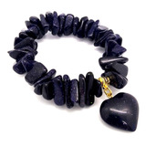 Pulseira Pedra Da Estrela C/ Coração P/ Energias Positivas 