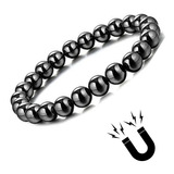 Pulseira Pedra Natural Hematita Imantada Tamanhos Variados