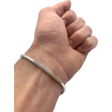 Pulseira Rabo De Rato Quadrada Em Prata 925.