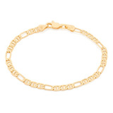 Pulseira Rommanel Banhado Ouro 18k Masculina Elos 3x1 Com Diâmetro 20 Cm