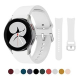 Pulseira Silicone Compatível Samsung Galaxy Watch4 40/44mm Cor Branco Largura 40.44 Mm