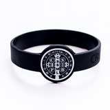 Pulseira Silicone São Bento Borracha Preto Tamanho M