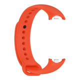 Pulseira Silicone Trava Metal Sport Para Xiaomi Mi Band 8 Cor Laranja