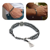 Pulseira Terço De Pulso Hematita Nossa Senhora Aparecida