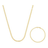 Pulseira Top + Colar Correntinha Grumet 60cm /envio Imediato