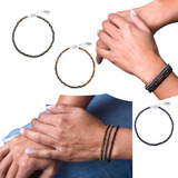 Pulseira Turmalina Negra Ou Olho De Tigre Ou Obsidiana Comprimento 19 Cm Diâmetro 8 Cm