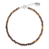 Pulseira Turmalina Negra Ou Olho De Tigre Ou Obsidiana Comprimento 21 Cm Diâmetro 8 Cm