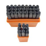 Punção Marcador Alfanumérico 4mm 36 Peças Letras E Números 