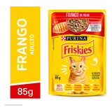 Purina Friskies Kit 15 Ração Úmida Sabor Frango Ao Molho Para Gatos Adultos 85gr