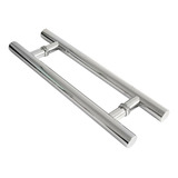 Puxador Aço Inox Quadrado Porta Pivotante 100cm De Madeira