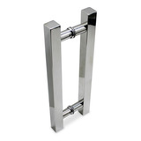 Puxador Aço Inox Quadrado Porta Pivotante 120cm De Madeira