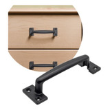 Puxador Alça Metal Zamac 100mm Moveis Armário Preto - 10 Uni