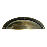 Puxador Concha Colonial Rustico Ouro Velho Envelhecido 92mm
