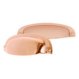Puxador Concha Gaveta Armário Colonial Rose Antigo Brilhante Cor Rose Gold