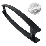 Puxador Curvo Inox Preto Porta Pivotant