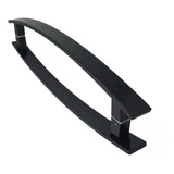 Puxador Curvo Inox Preto Porta Pivotante Madeira Vidro 60cm