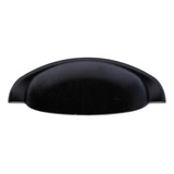 Puxador De Gaveta Antigo Mamute Santos Concha Retro 96mm Cor Preto Fosco