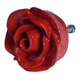 Puxador De Gaveta Flor Rosa Grande Resina 12 Unidades Cores