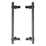 Puxador Duplo Rústico Preto Porta Portão Ferro Dixon 300mm