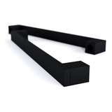 Puxador Em Alumínio Duplo Barra Chata 40 Cm 1x3/8 Preto