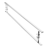 Puxador Inox 80cm Duplo Para Porta De Correr Madeira M.s