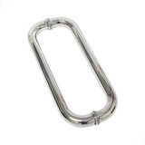 Puxador Inox Duplo Oval De Porta Vidro Pivotante 30cm Polido