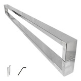 Puxador Inox Polido Porta Pivotante Modelo C 120 Cm 50x20