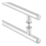 Puxador Porta Duplo Em Alumínio 40cm Modelo Tube Aluminum