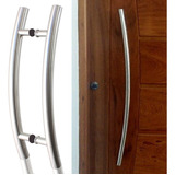 Puxador Redondo Curvo Aço Inox 60cm Portas Madeira / Vidro