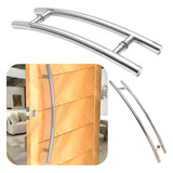 Puxador Tubular Curvo Inox Porta Madeira Vidr Belissima 60cm