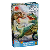 Puzzle 200 Peças Batalha Dos Dinossauros